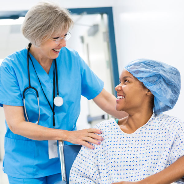 nurse with pre-op patient